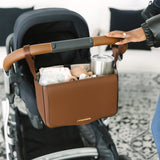 Peek-A-Boo Vegan Leather Stroller Caddy 2.0 in Toffee