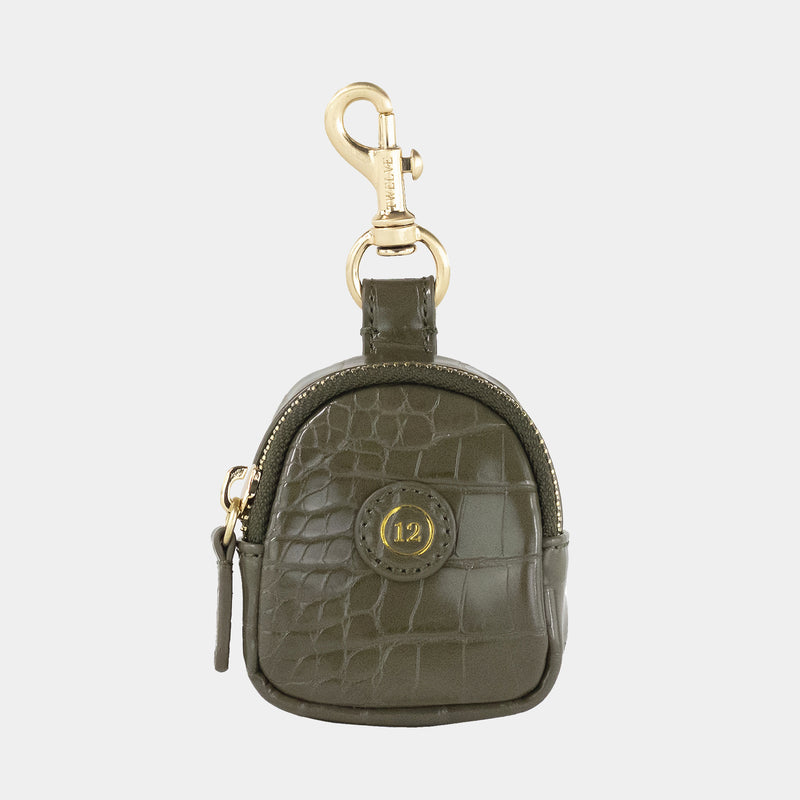 Little Pouch Charm for Diaper Bag in Olive Croc