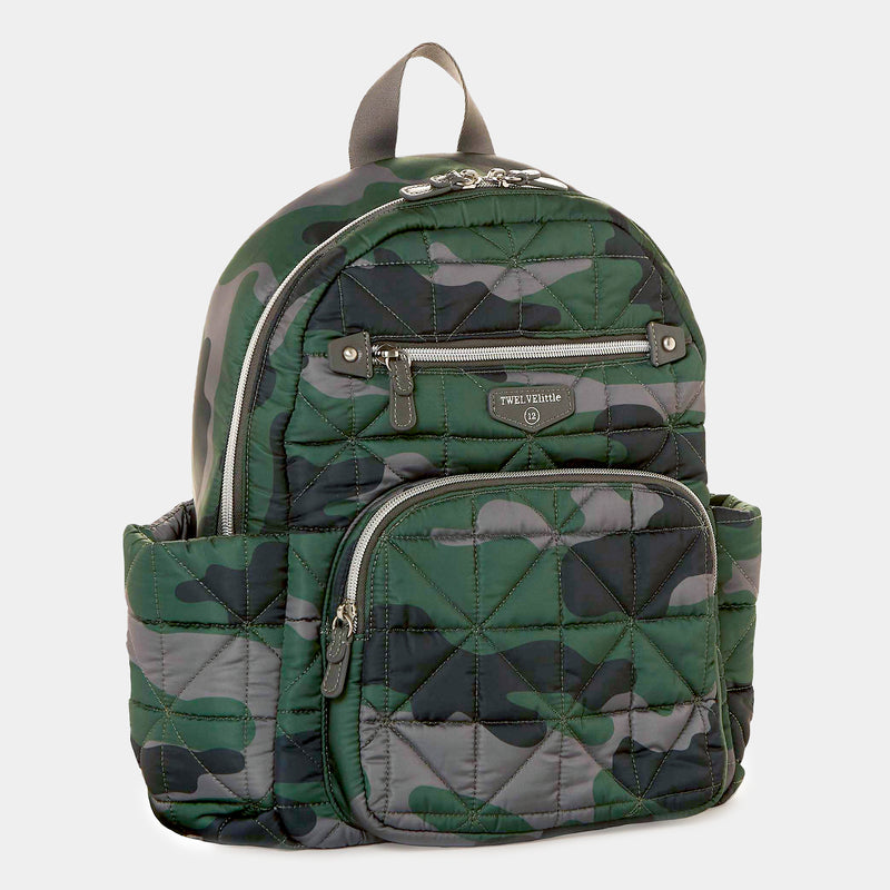 Little Companion Diaper Bag Backpack in Camo Print 2.0