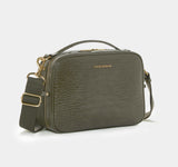 Luxe Diaper Clutch in Olive Croc