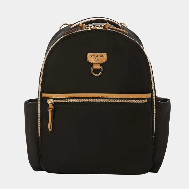 Midi-Go Diaper Bag Backpack in Black/Tan