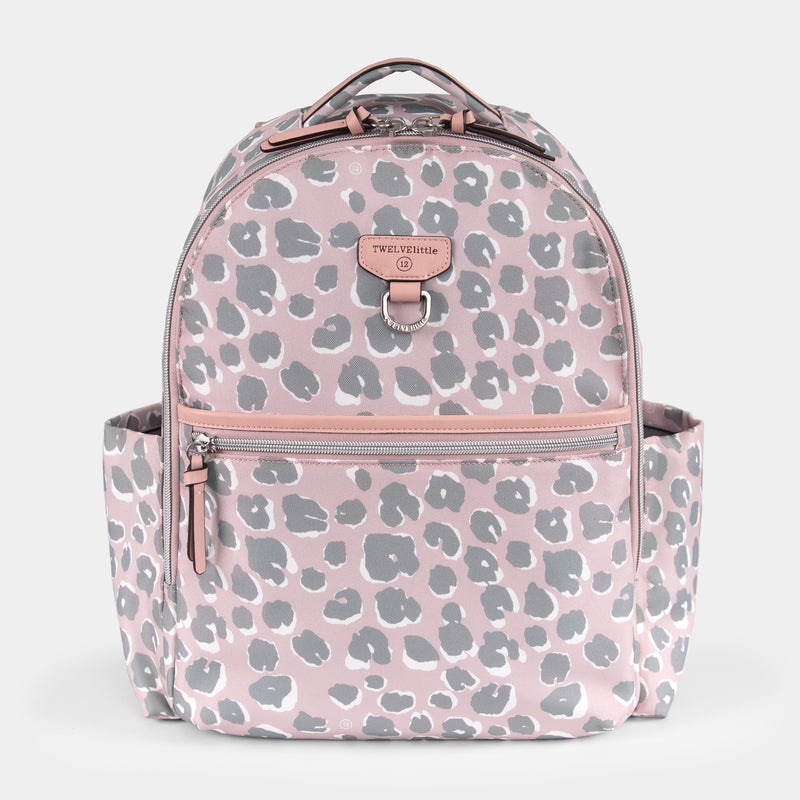 Midi-Go Diaper Bag Backpack in Pink Leopard