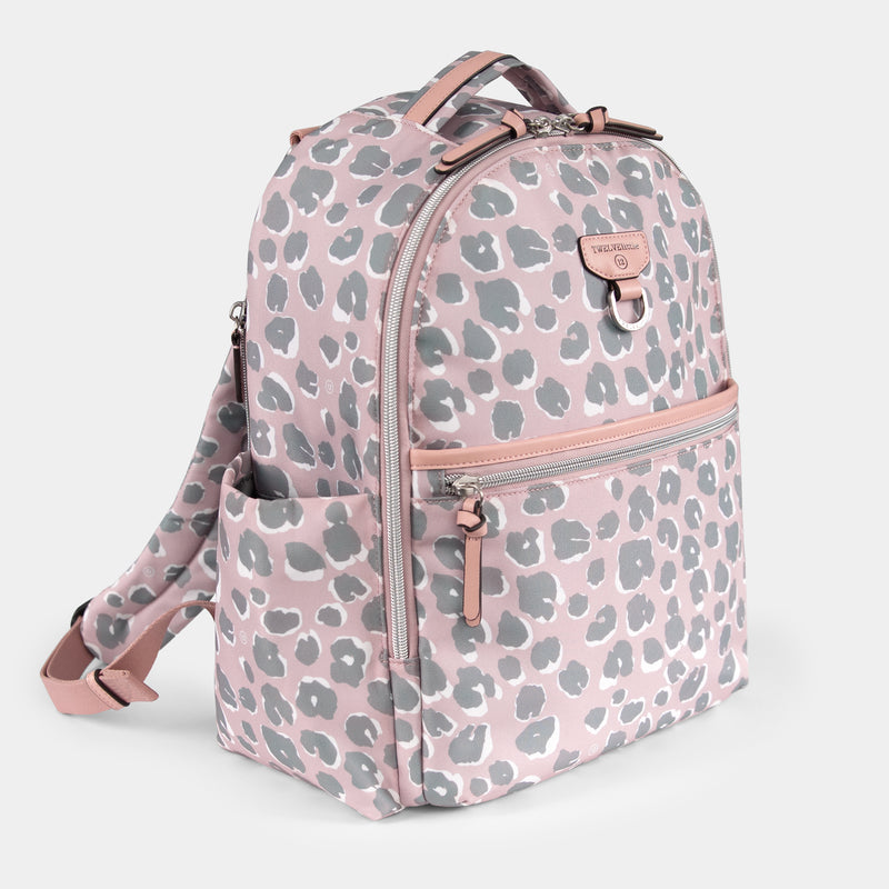 Midi-Go Diaper Bag Backpack in Pink Leopard