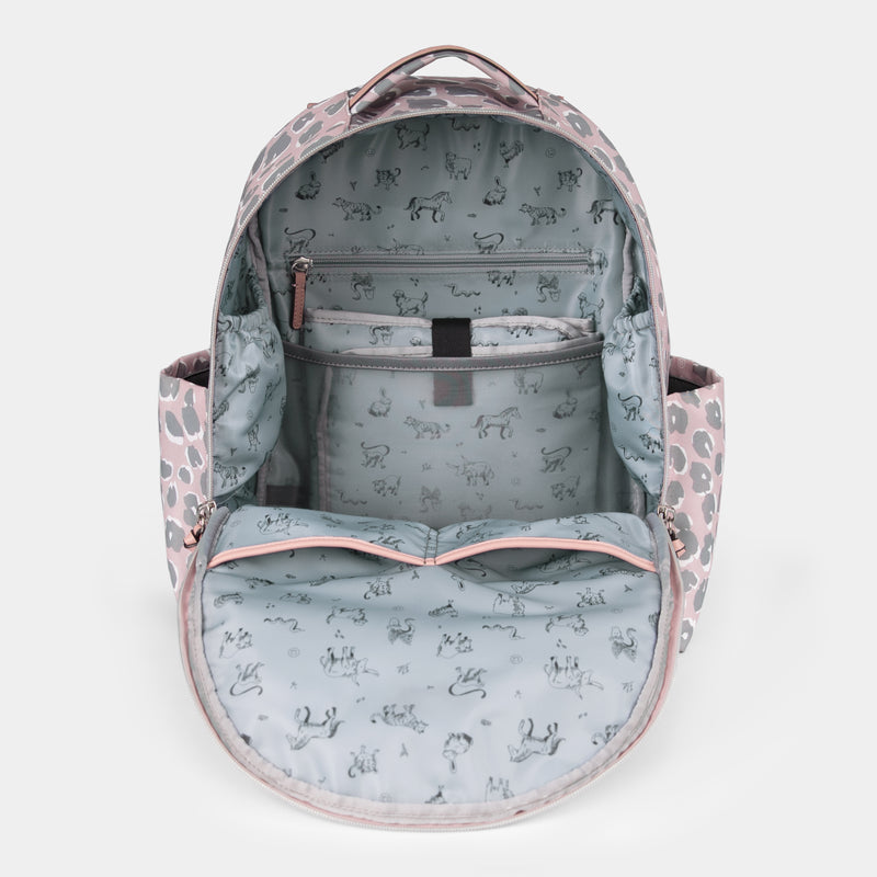 Midi-Go Diaper Bag Backpack in Pink Leopard