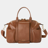 Peek-A-Boo Vegan Leather Diaper Bag Satchel 2.0 in Toffee