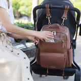 Peek-A-Boo Vegan Leather Diaper Bag Backpack 2.0 in Toffee