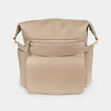 Peek-A-Boo Vegan Leather Convertible Hobo Backpack 2.0 in Taupe